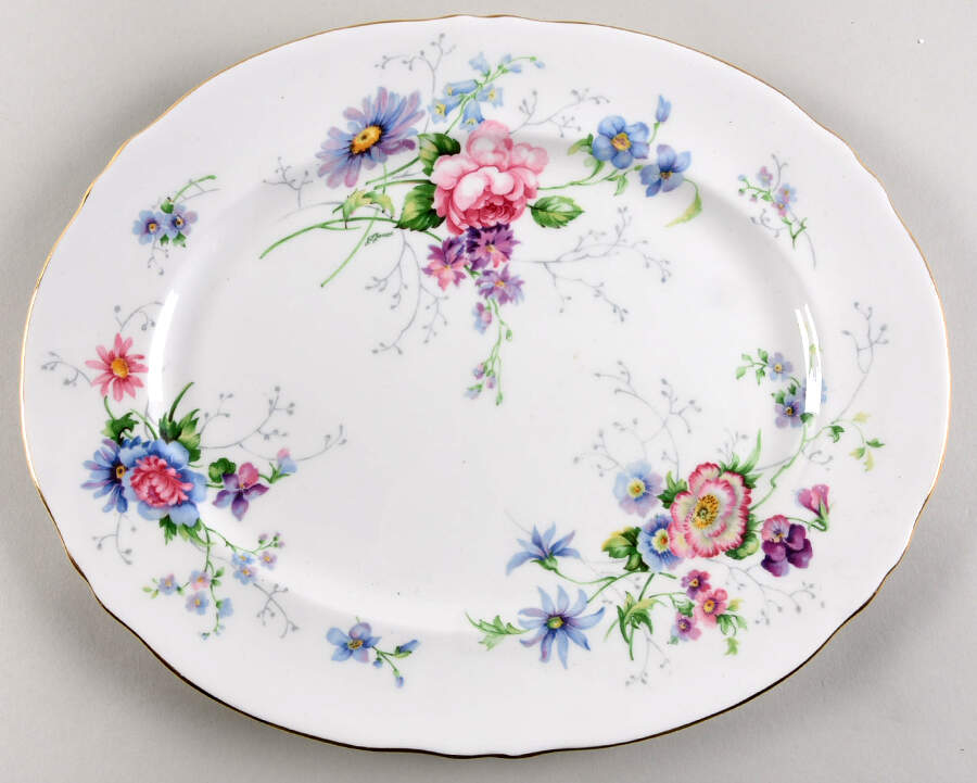 England's Glory (Scalloped) 13" Oval Serving Platter by Crown Staffordshire-1