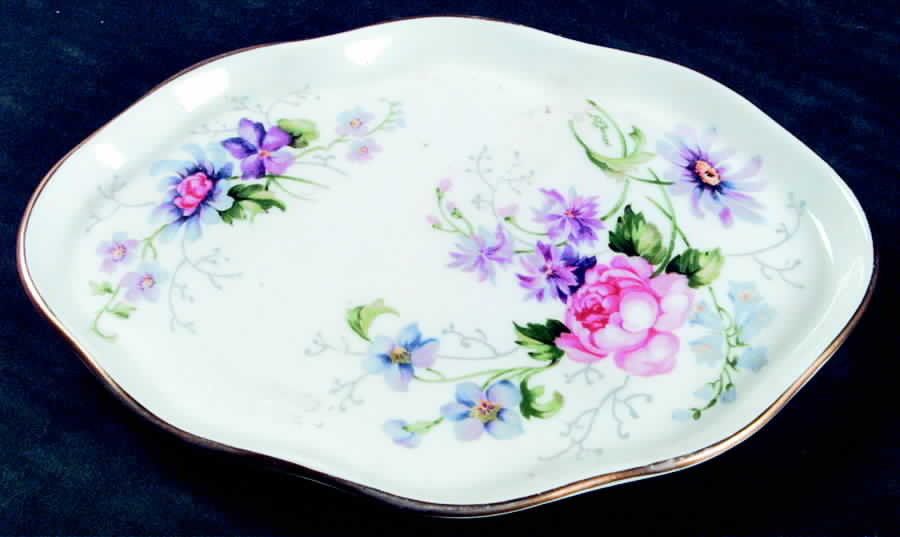 England's Glory (Scalloped) Tray for Mini Creamer & Open Sugar by Crown Staffordshire-1