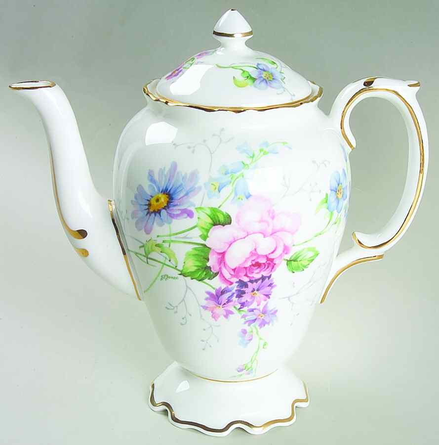 England's Glory (Scalloped) Coffee Pot & Lid by Crown Staffordshire-1