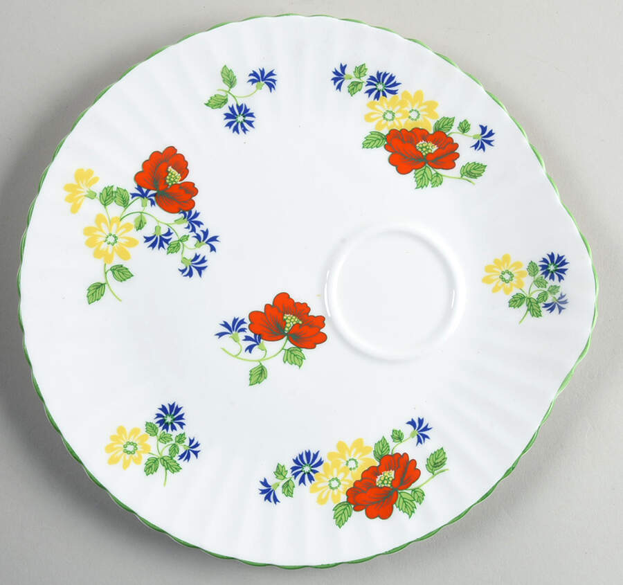 English Garden Snack Plate by Crown Staffordshire-1