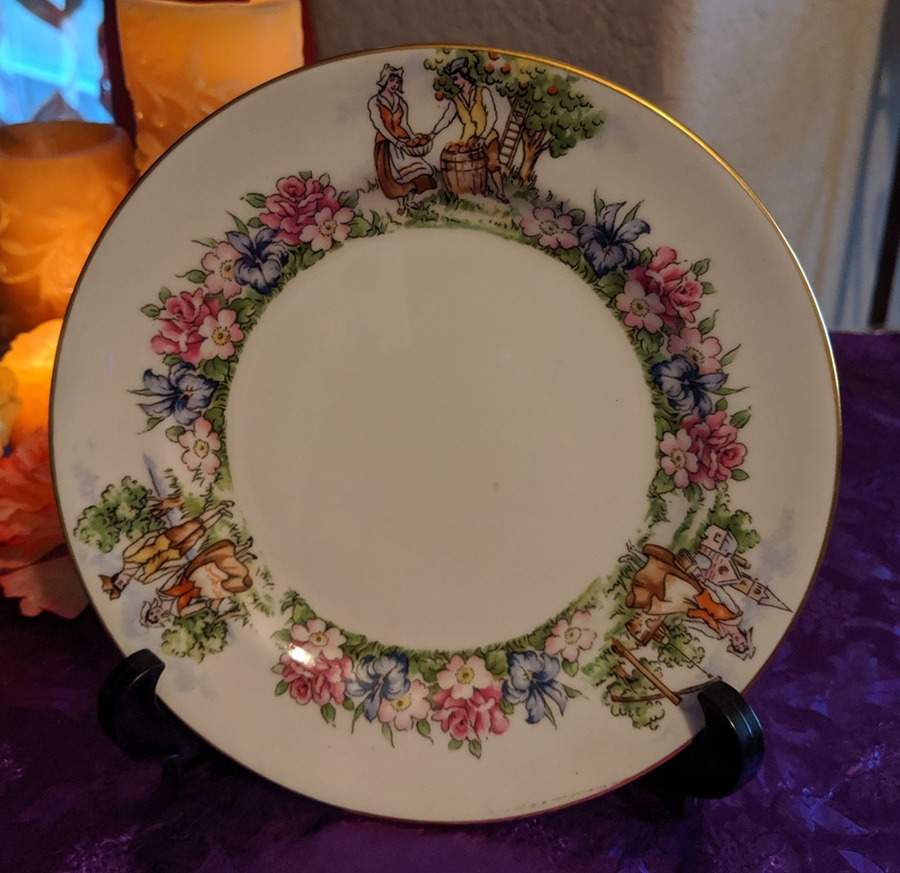 Evangeline's Arcadian Gardens Dessert/Pie Plate by Crown Staffordshire-1