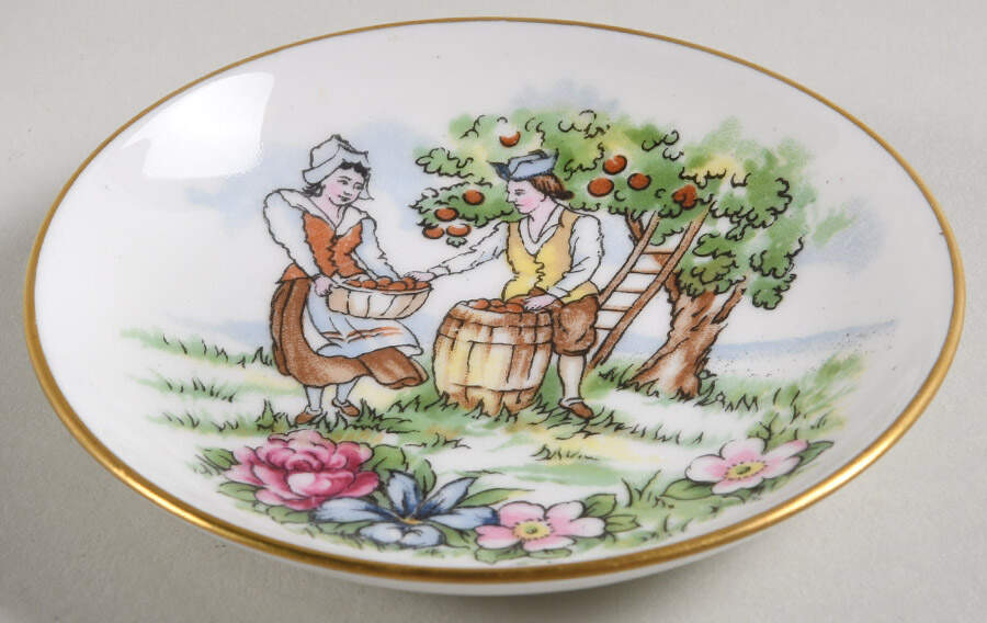 Evangeline's Arcadian Gardens Butter Pat by Crown Staffordshire-1