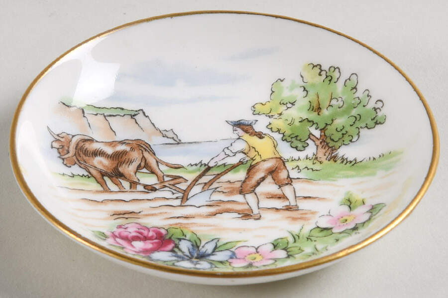 Evangeline's Arcadian Gardens Butter Pat by Crown Staffordshire-1