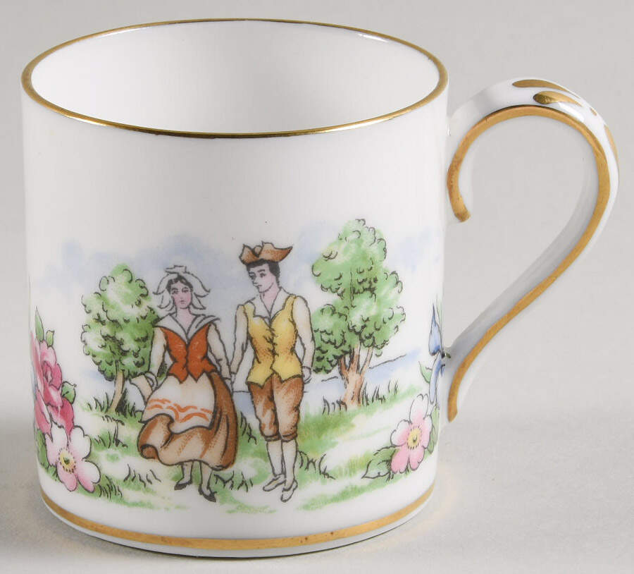 Evangeline's Arcadian Gardens Flat Demitasse Cup by Crown Staffordshire-1