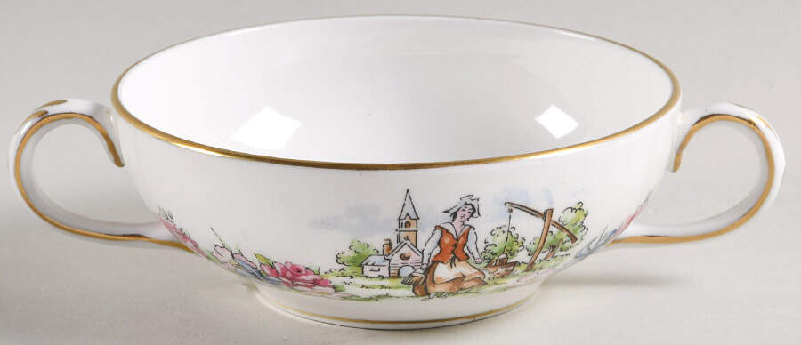 Evangeline's Arcadian Gardens Cream Soup Bowl by Crown Staffordshire-1