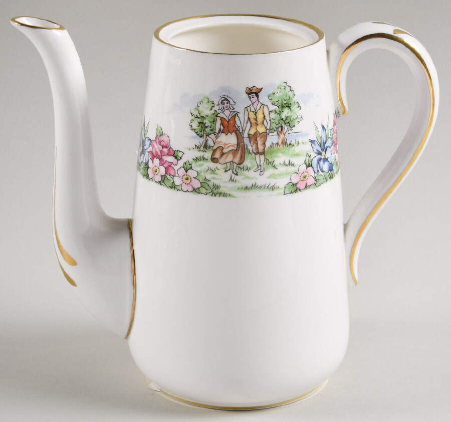 Evangeline's Arcadian Gardens Mini Coffee Pot No Lid by Crown Staffordshire-1