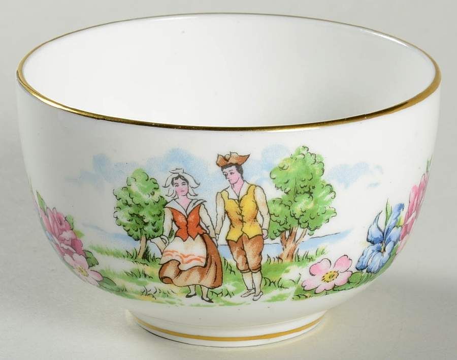 Evangeline's Arcadian Gardens Open Sugar Bowl by Crown Staffordshire-1