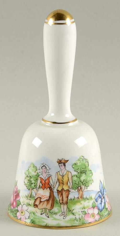 Evangeline's Arcadian Gardens Bell by Crown Staffordshire-1