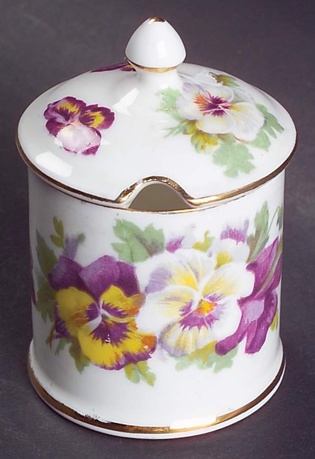 F15069 Mustard Jar & Lid by Crown Staffordshire-1