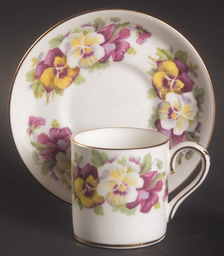 F15069 Flat Demitasse Cup & Saucer Set by Crown Staffordshire-1