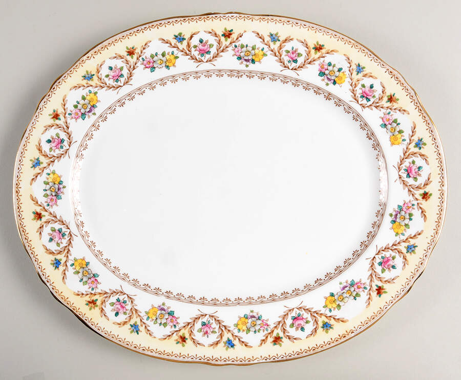 F15744 13" Oval Serving Platter by Crown Staffordshire-1
