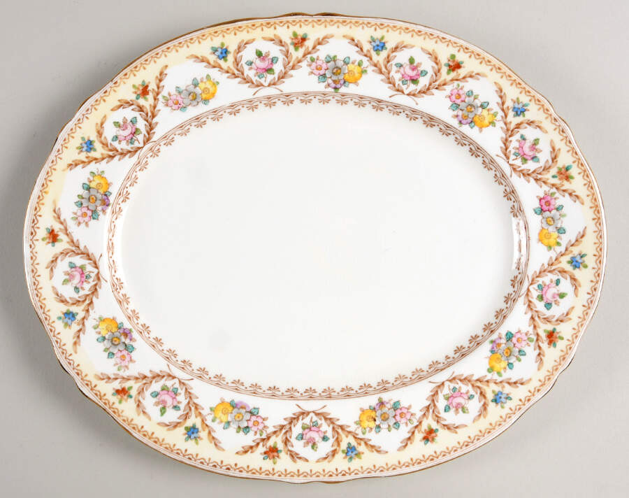 F15744 11" Oval Serving Platter by Crown Staffordshire-1