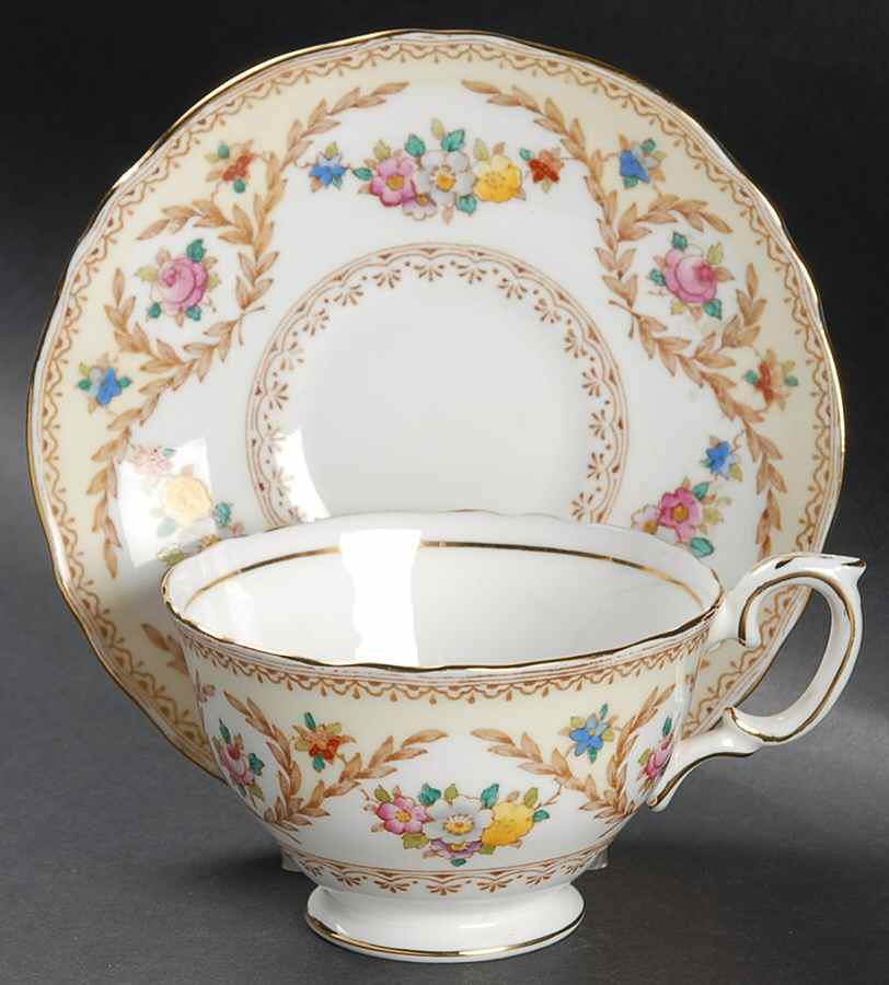F15744 Footed Cup & Saucer Set by Crown Staffordshire-1