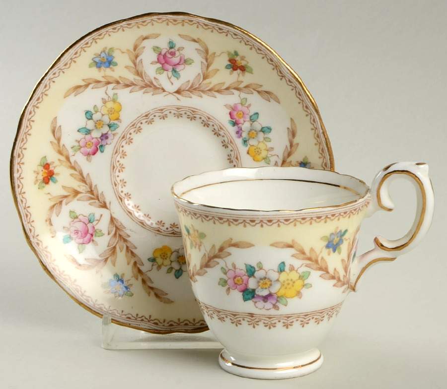 F15744 Footed Demitasse Cup & Saucer Set by Crown Staffordshire-1