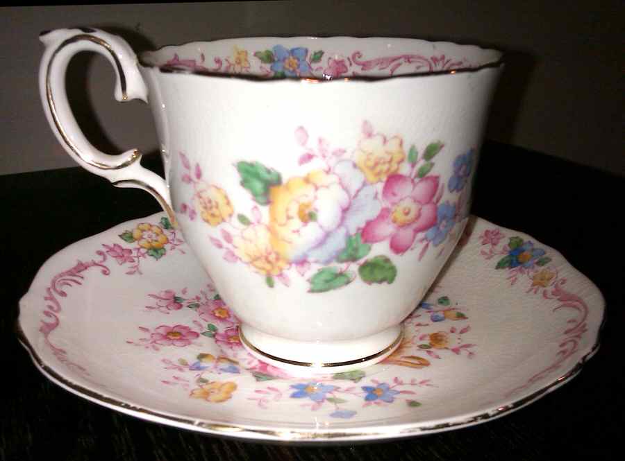 F15767 Footed Cup & Saucer Set by Crown Staffordshire-1