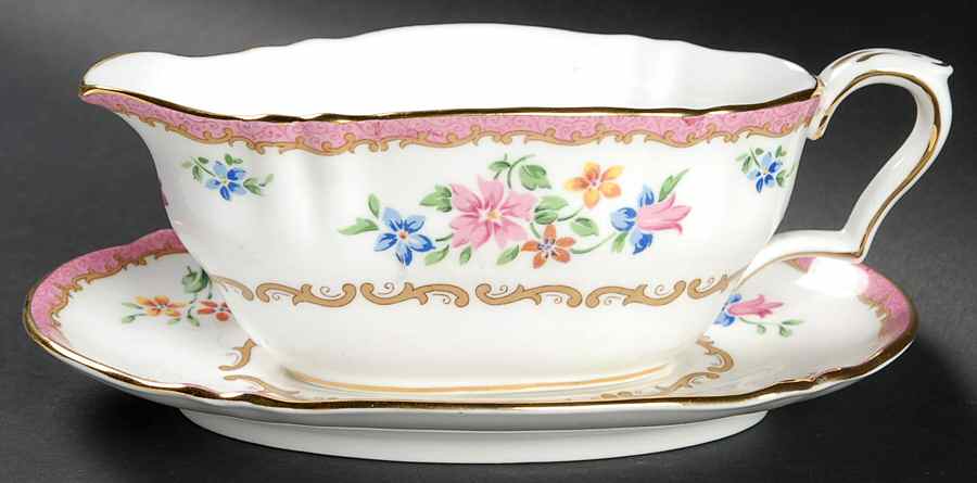 F16165 Gravy Boat & Underplate by Crown Staffordshire-1