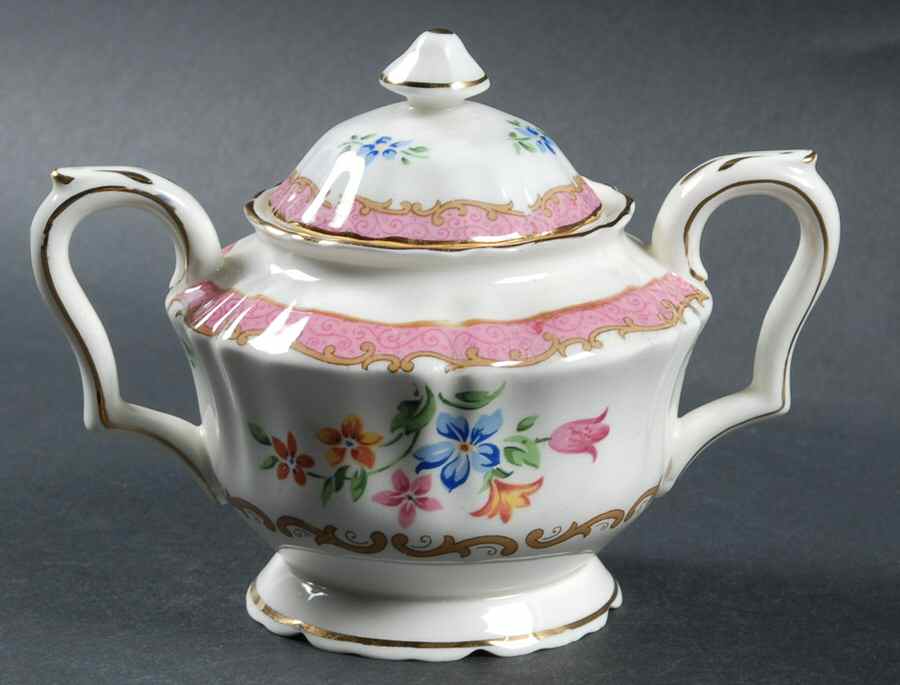 F16165 Sugar Bowl & Lid by Crown Staffordshire-1