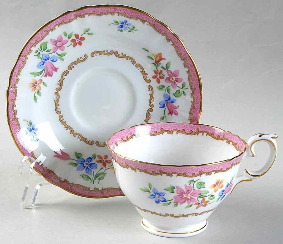 F16165 Footed Cup & Saucer Set by Crown Staffordshire-1