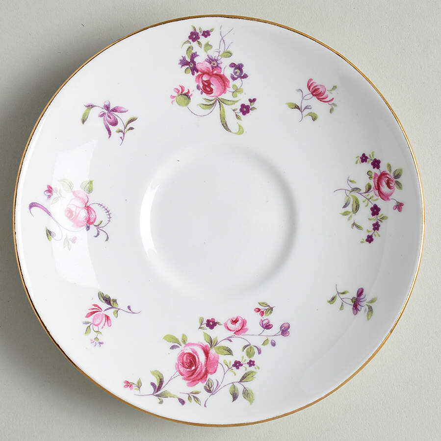 English Rosebud Saucer for Footed Cup by Crown Staffordshire-1