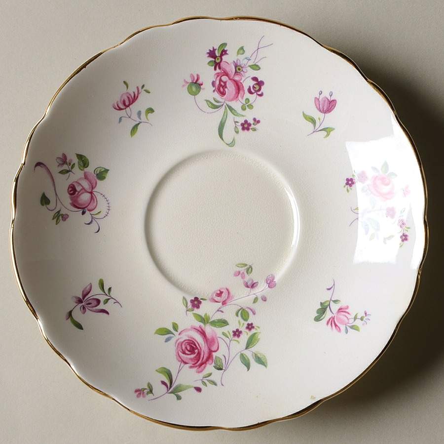 English Rosebud Saucer by Crown Staffordshire-1