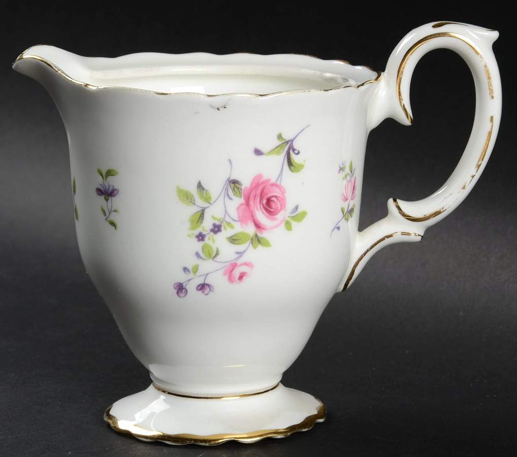 English Rosebud Creamer by Crown Staffordshire-1