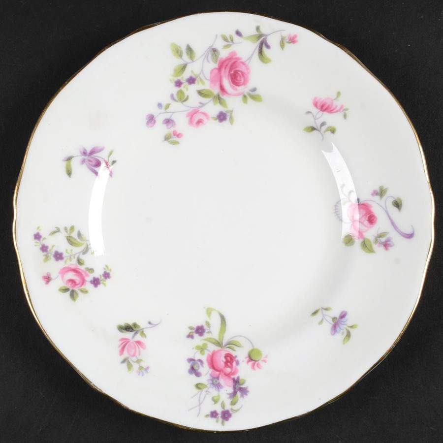 English Rosebud Bread & Butter Plate by Crown Staffordshire-1