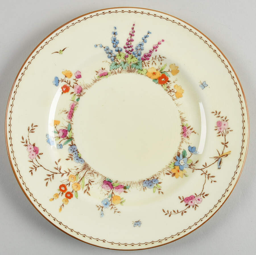 Flower Garden Salad Plate by Crown Staffordshire-1