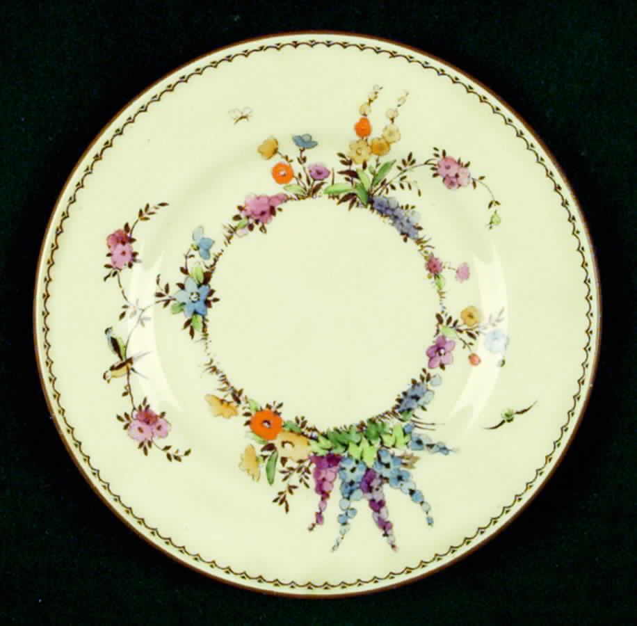 Flower Garden Bread & Butter Plate by Crown Staffordshire-1