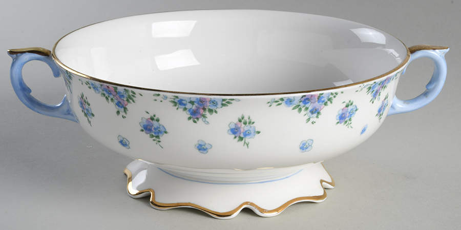 Forget Me Not Round Vegetable No Lid by Crown Staffordshire-1