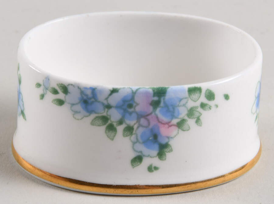 Forget Me Not 2" Mini Oval Box, No Lid by Crown Staffordshire-1