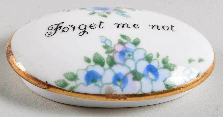 Forget Me Not Lid for 2" Mini Oval Box by Crown Staffordshire-1