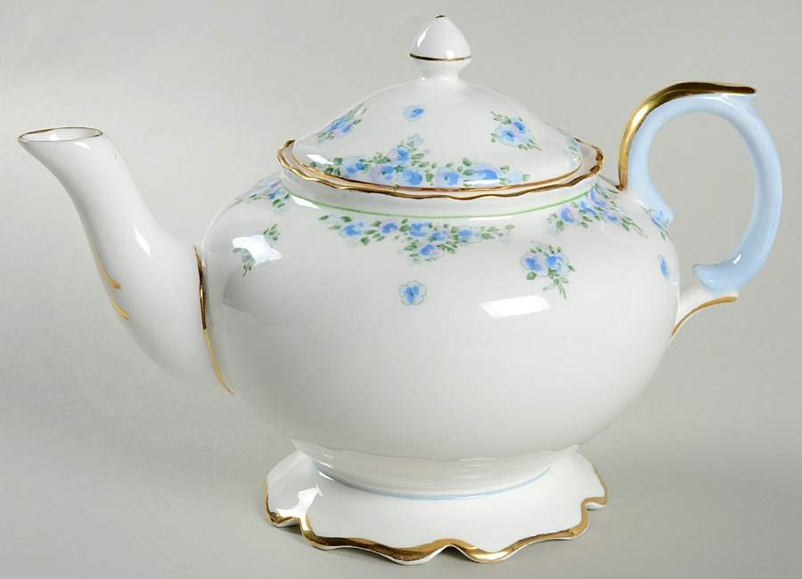 Forget Me Not Teapot & Lid by Crown Staffordshire-1