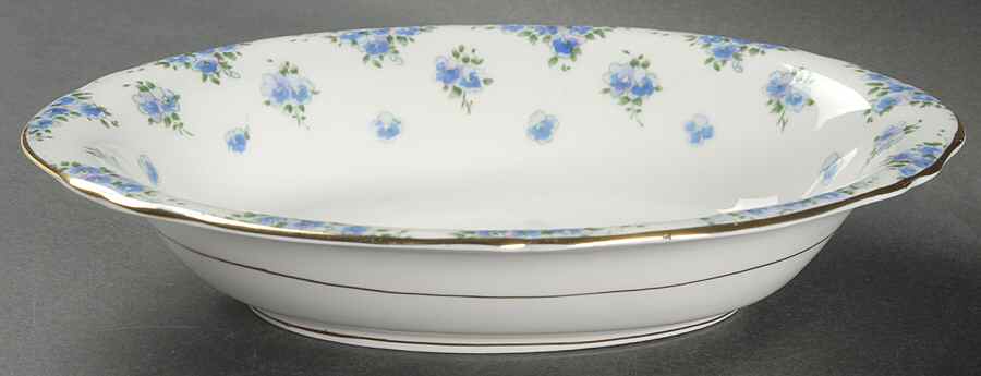 Forget Me Not 9" Oval Vegetable Bowl by Crown Staffordshire-1