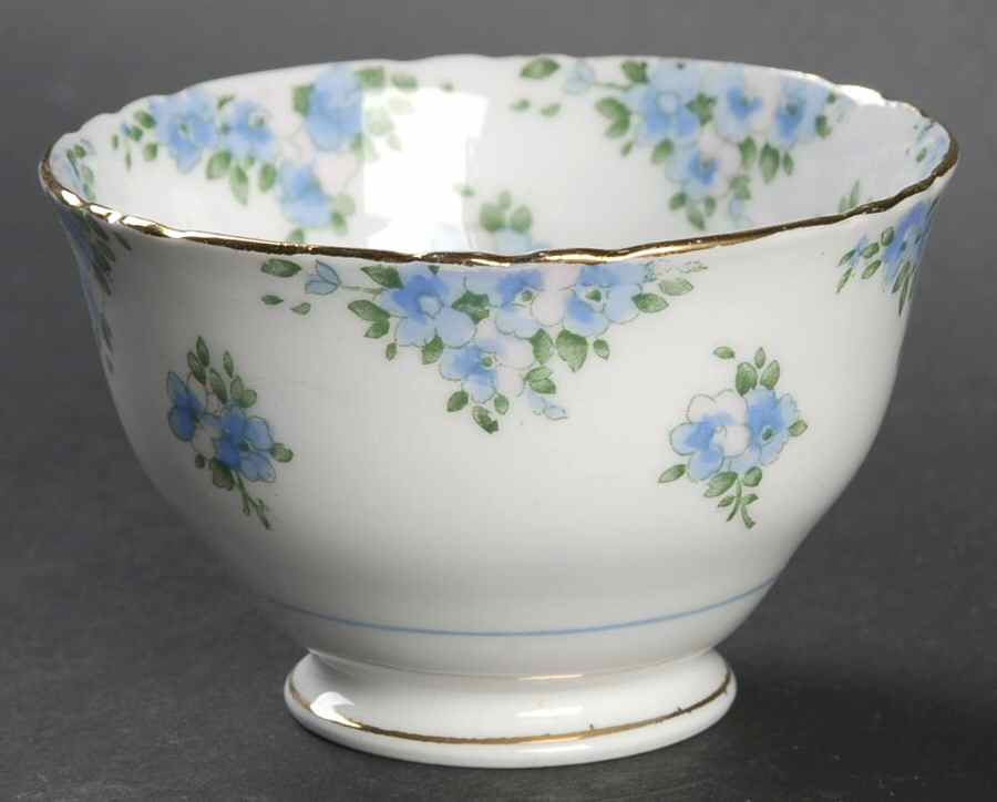 Forget Me Not Open Sugar Bowl by Crown Staffordshire-1