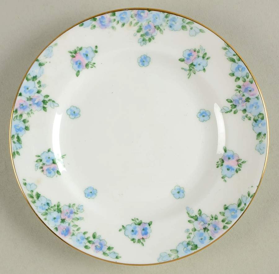 Forget Me Not Bread & Butter Plate by Crown Staffordshire-1