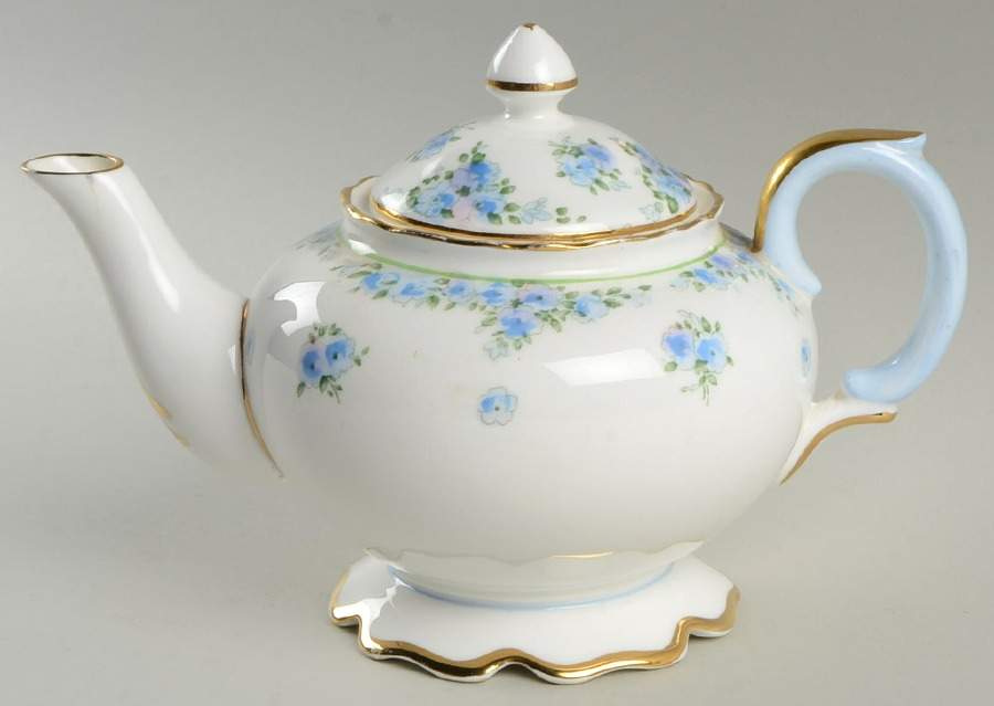 Forget Me Not Mini Teapot & Lid by Crown Staffordshire-1