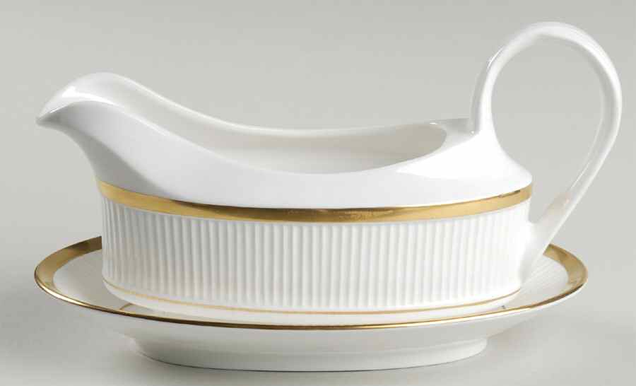 Golden Glory Gravy Boat & Underplate by Crown Staffordshire-1