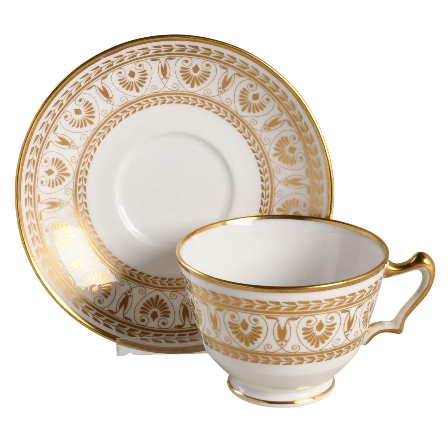 Gold Victoria Footed Cup & Saucer Set by Crown Staffordshire-1