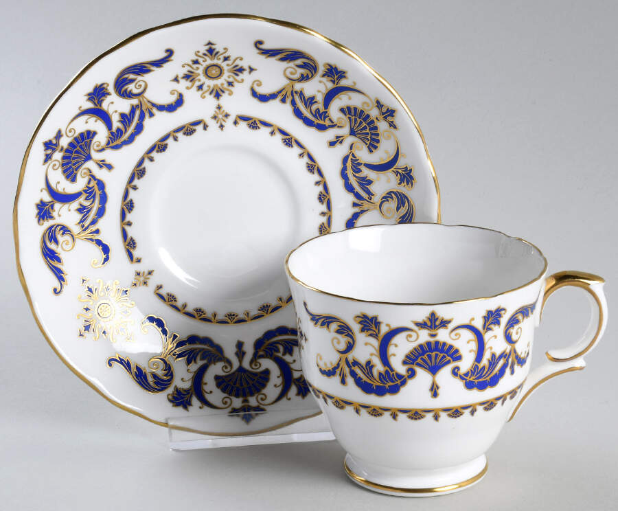 Grosvenor Square Footed Cup & Saucer Set by Crown Staffordshire-1