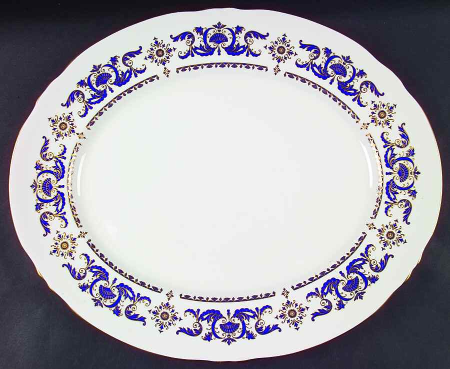 Grosvenor Square 16" Oval Serving Platter by Crown Staffordshire-1
