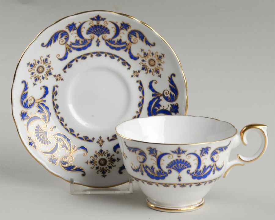 Grosvenor Square Footed Cup & Saucer Set by Crown Staffordshire-1