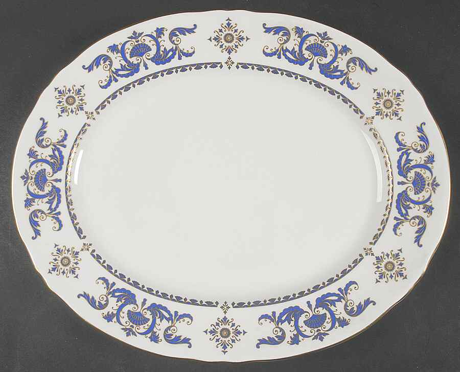 Grosvenor Square 13" Oval Serving Platter by Crown Staffordshire-1