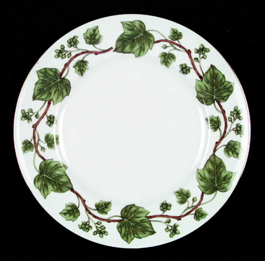 Green Vine Salad Plate by Crown Staffordshire-1