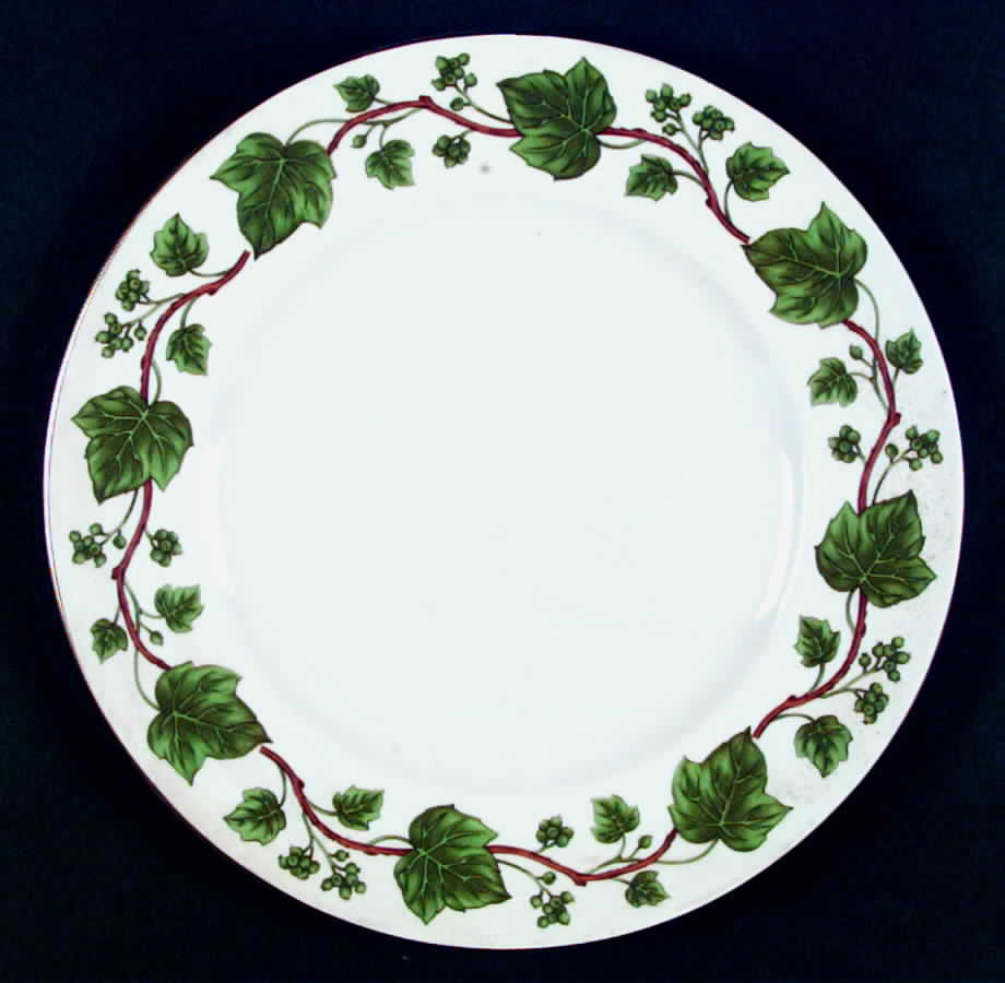 Green Vine Dinner Plate by Crown Staffordshire-1