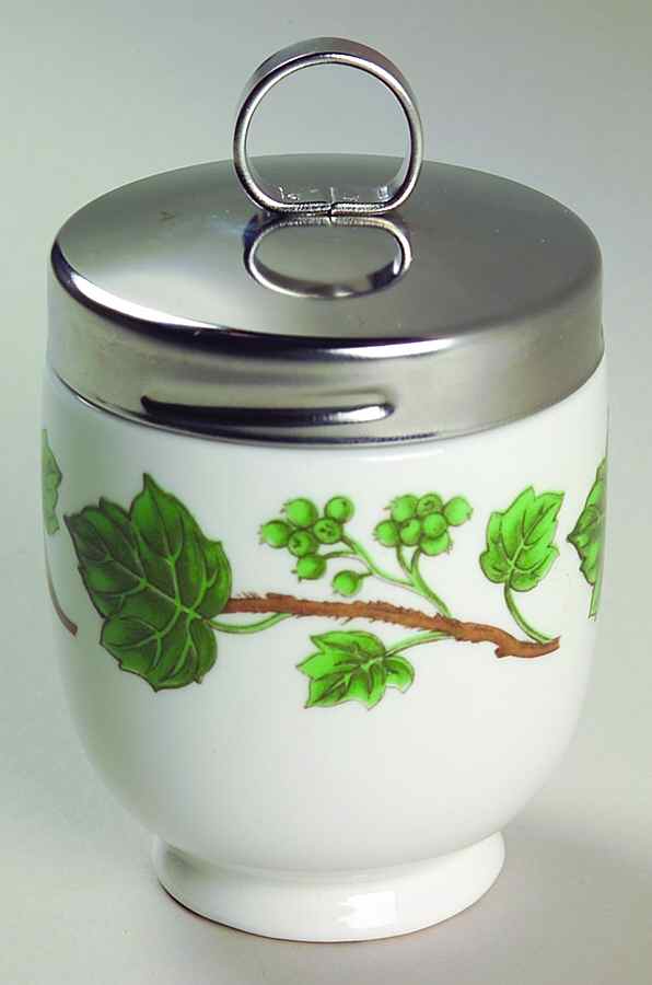 Green Vine Egg Coddler & Lid by Crown Staffordshire-1