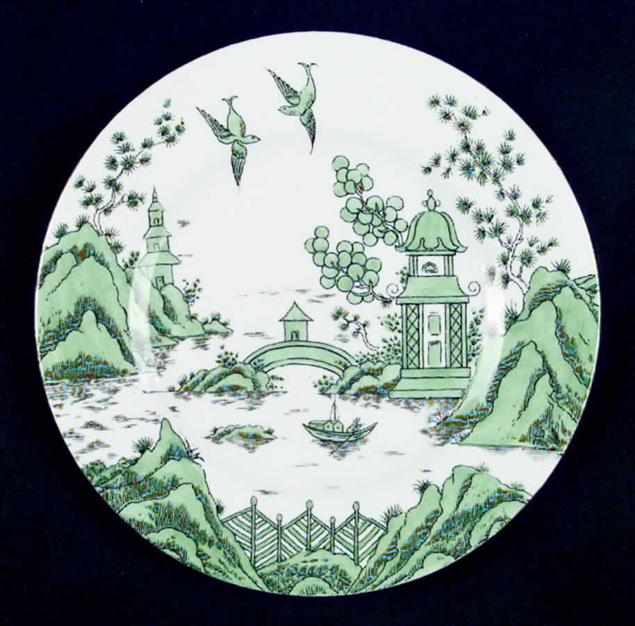 Green Willow Salad Plate by Crown Staffordshire-1