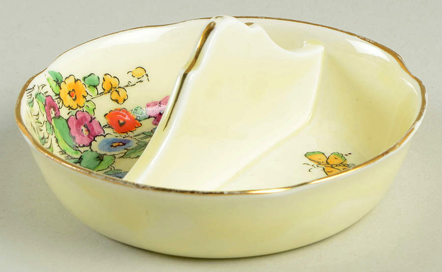 Hollyhock 2-Part Relish by Crown Staffordshire-1