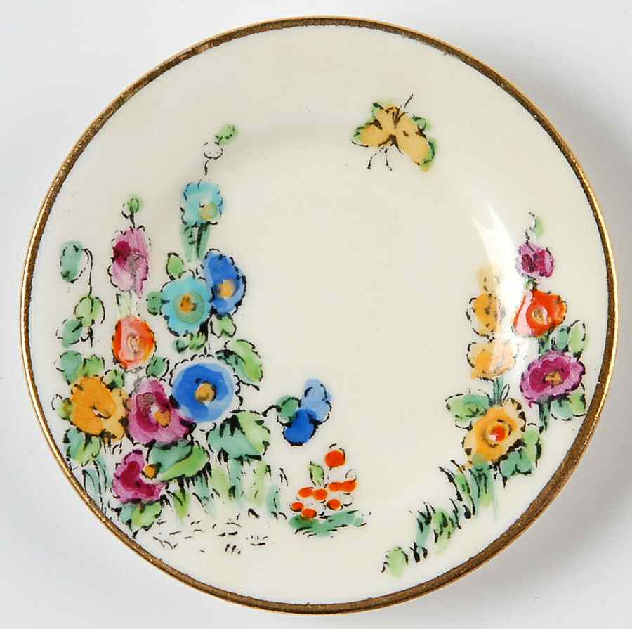 Hollyhock Miniature Plate by Crown Staffordshire-1