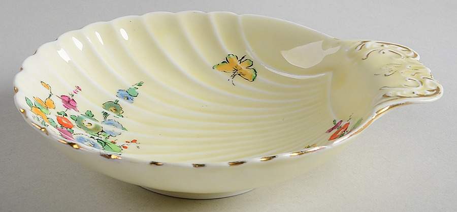 Hollyhock Shell Shaped Dish by Crown Staffordshire-1