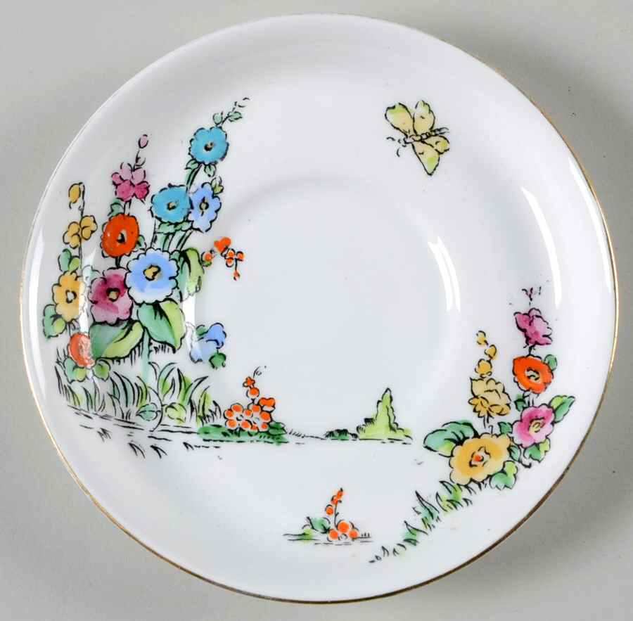 Hollyhock Saucer for Demitasse Cup by Crown Staffordshire-1